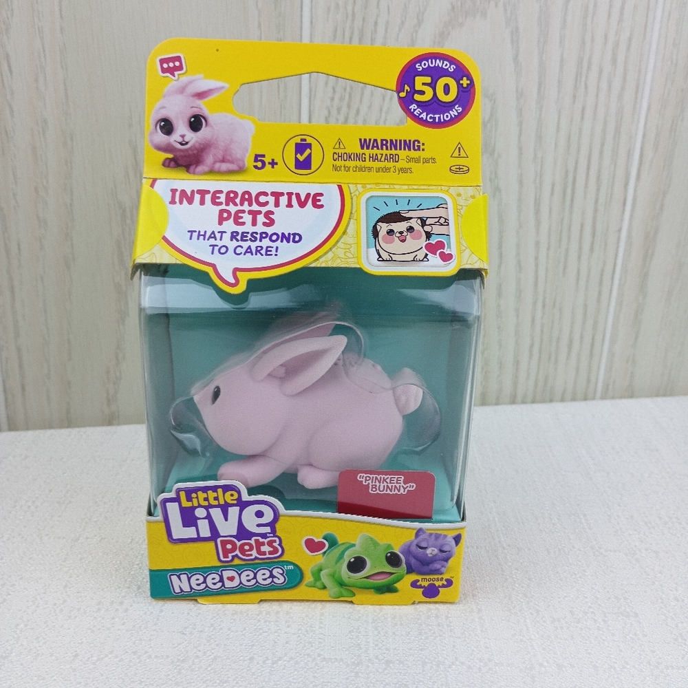 Needees Pinky Bunny Interactive Pet Little Live Pets pink rabbit
